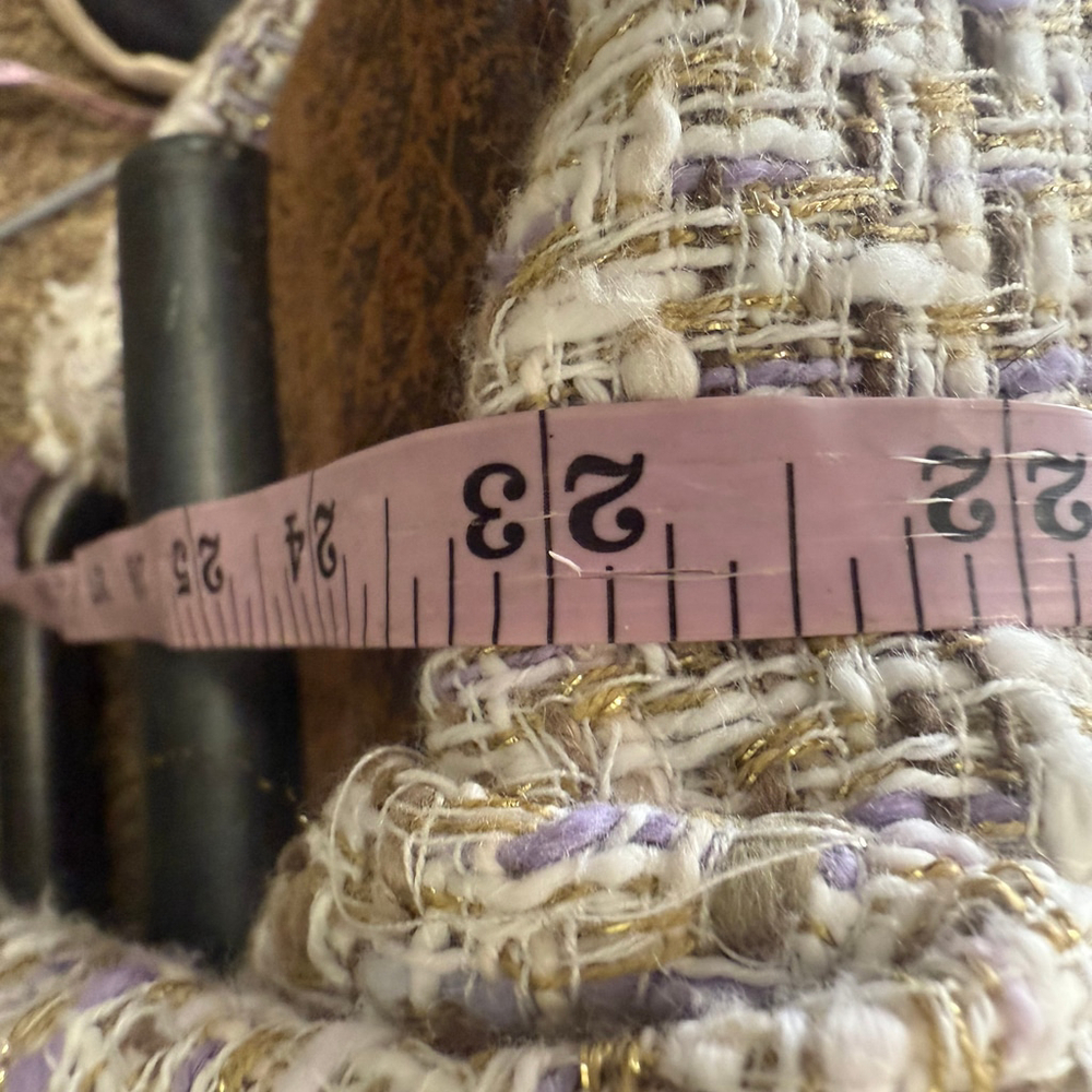 Women's Chico's Plus 16 Tweed Blazer Jacket Beige Purple - Picture 13 of 14